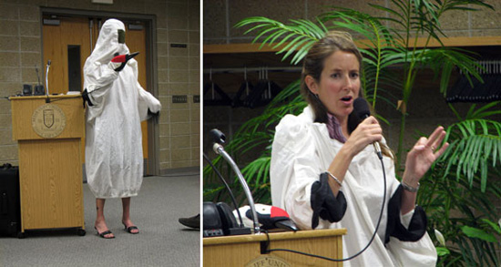 Joan Garland in her Whooping Crane costume