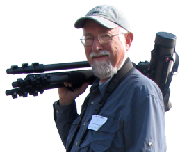Bill Scheible is ready to put his scope to work photo by Paul Hertzel